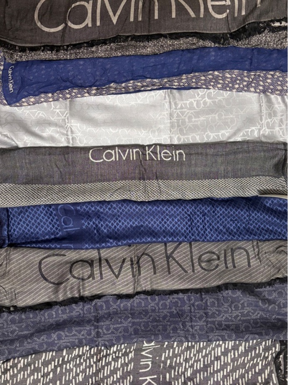 Bulk Calvin Klein Assorted Viscose Scarves : 8pc : Unworn PrePro Samples